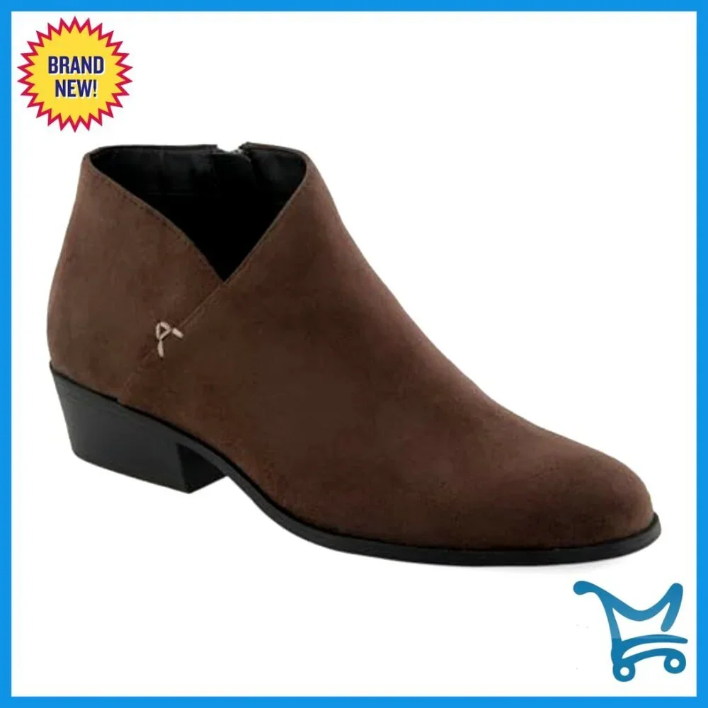 Low Heel Ankle Boots with Zipper, Flexible Sole, Removable Footbed - Picture 2 of 7